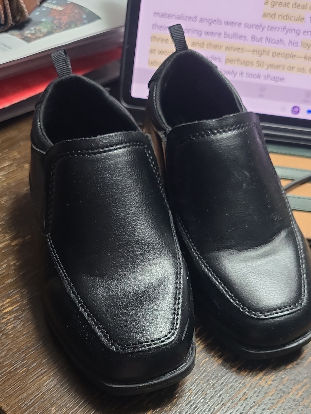 Boy's  Black Slip-On Dress Shoes